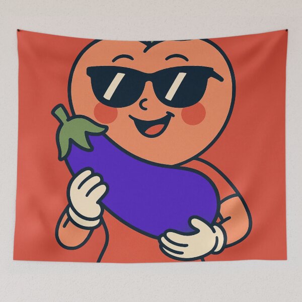 Item preview, Just Chillin' Series: Female Peach happy with an eggplant #2 designed and sold by lapart.