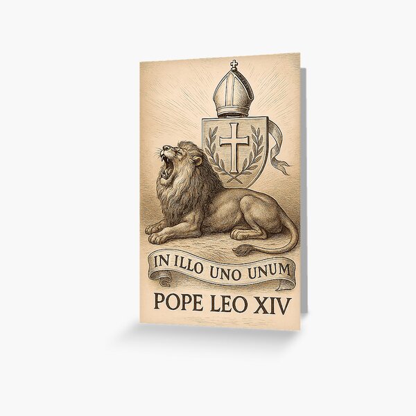 Item preview, Pope Leo XIV – The Heraldic Lion designed and sold by SteadyRolling.