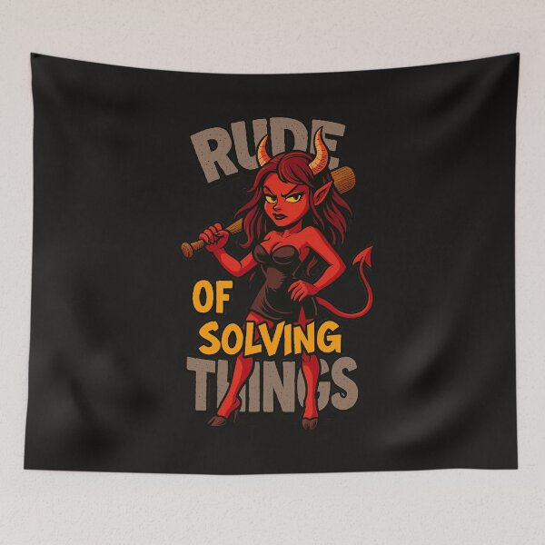 Item preview, “Rude Demon Girl - The Bold Way of Solving Things | Cartoon Art” designed and sold by Thaivi Design.