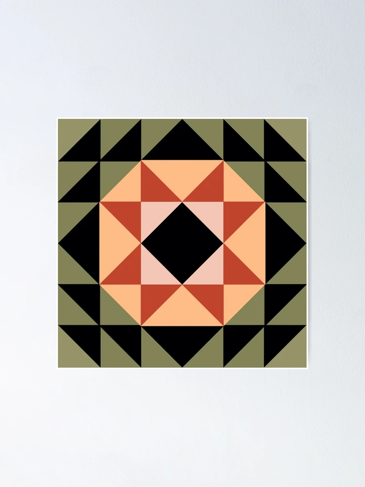 Thumbnail 1 of 3, Poster, Earthy Barn Quilt Square designed and sold by RDevane.