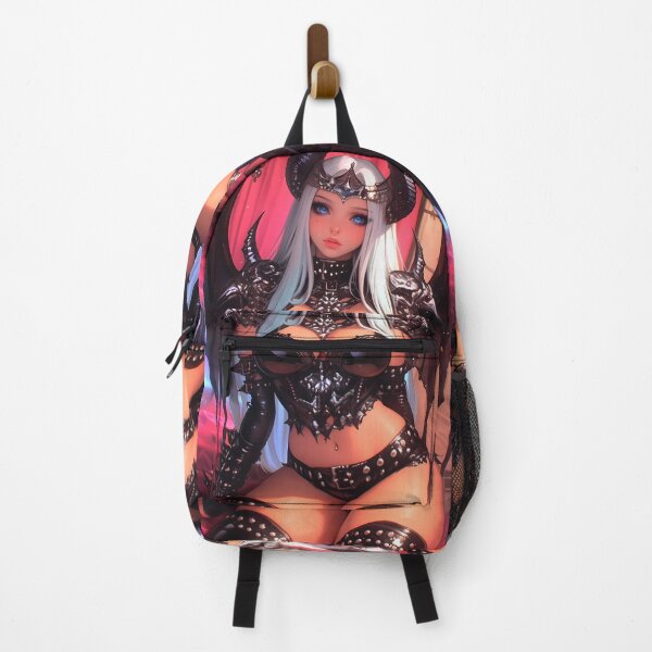 Item preview, Anime Girl Demon Woman Black Wings Leather Armor Silver Hair Blue Eyes Fantasy designed and sold by juniorcastros.