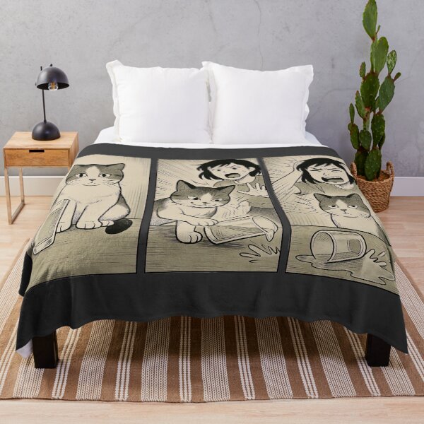 Item preview, Spilled Glass Cat Meme | Japanese Manga Style 3-Panel Comic designed and sold by iamwonderkitty.