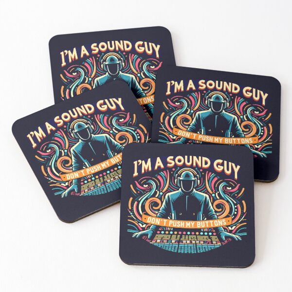 Item preview, I'm a Sound Guy Don't Push My Buttons, typography designed and sold by maxmaj.
