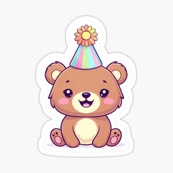 Item preview, Cute bear with party hat designed and sold by bekahshenry.