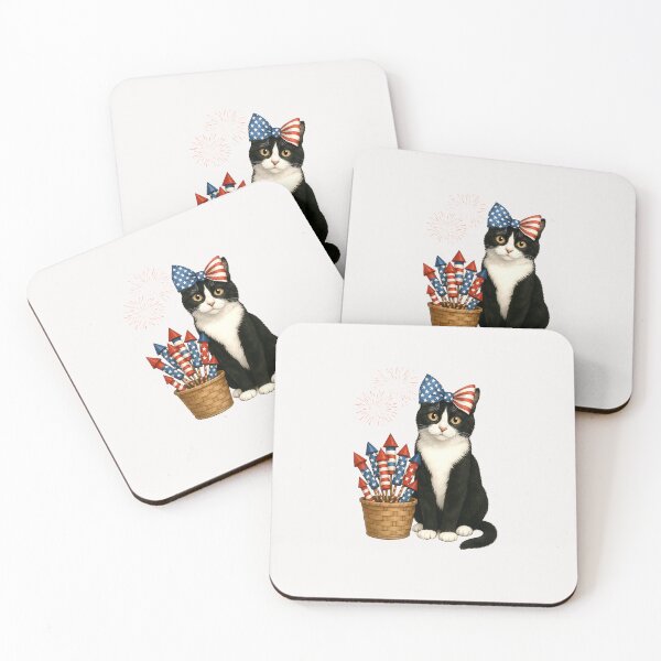 Item preview, 4th Of July Cat and Fireworks Design for Men Women Kids designed and sold by facegm.
