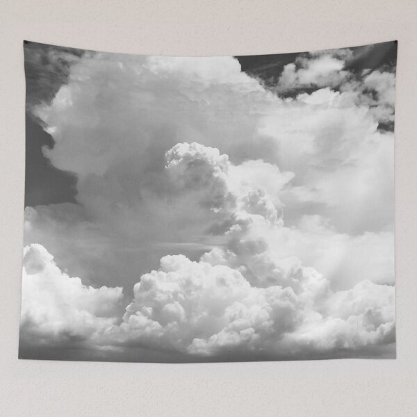 Item preview, Elegantly Billowing Clouds Above Mountains Black And White  designed and sold by DEC02.