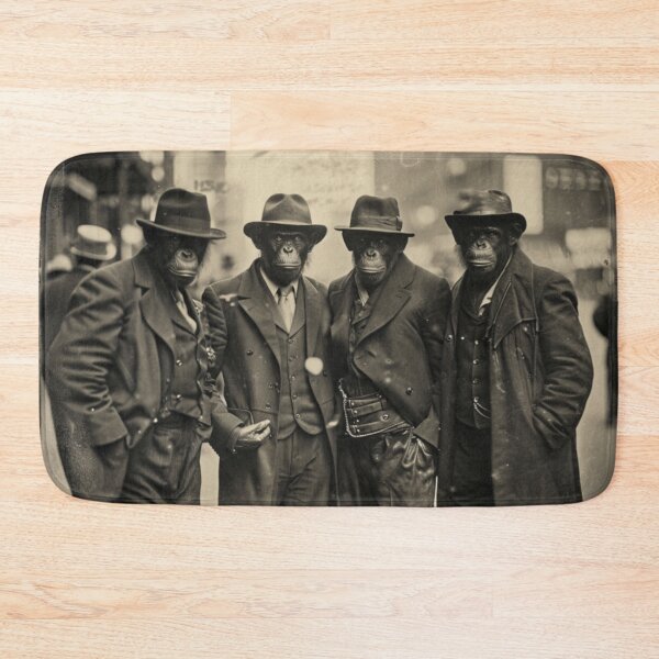 Item preview, Earth 52768, Vintage New York Gangsters, Mobbed Up, Vintage Photo, Black and White Photo, Chimps, Apes, Sci-Fi, Fantasy Art, Artwork, Gift designed and sold by GSizzle1.