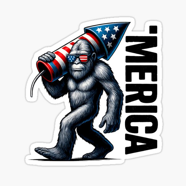 Item preview, Bigfoot Merica Rock American Flag Patriotic 4th Of July designed and sold by diyoor.