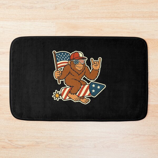Item preview, Bigfoot Merica Rock Patriotic American Flag 4th Of July designed and sold by diyoor.