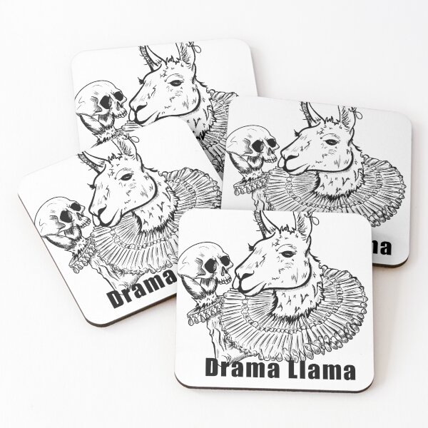 Item preview, B&W Drama Llama designed and sold by Kate Miller Illustrator.