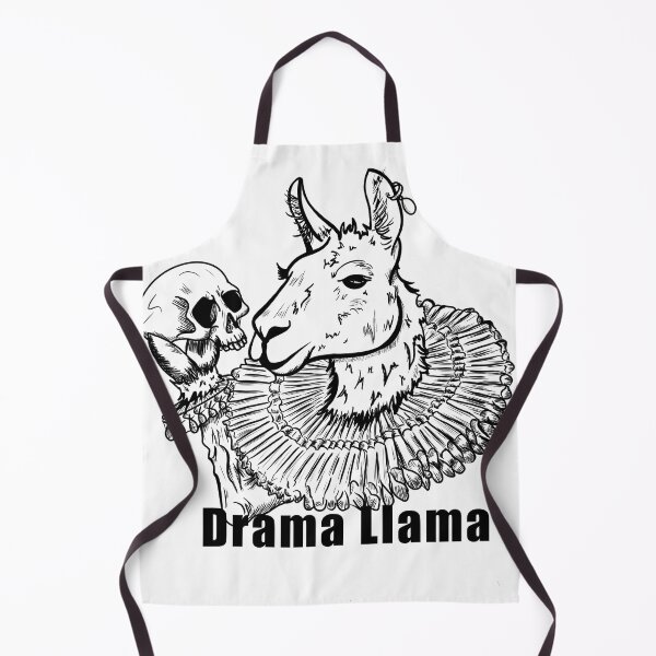 Item preview, B&W Drama Llama designed and sold by Kate Miller Illustrator.
