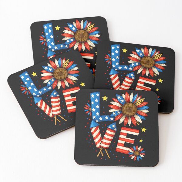Item preview, Patriotic LOVE 4th Of July American Flag Floral Fireworks designed and sold by TalalosART.