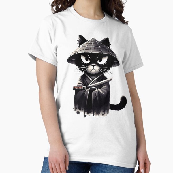 Vista previa del artículo con la obra «Gato samurái», diseñado y vendido por HaydenMillepied.