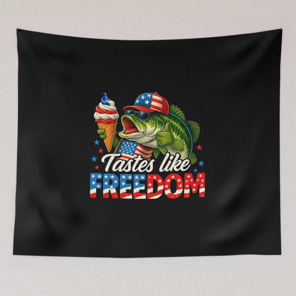 Item preview, Tastes Like Freedom Bass Fishing Patriotic 4th of July designed and sold by MOHITSALVI.