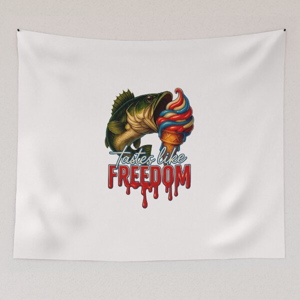 Item preview, USA Bass Fishing 4th of July America Tastes Like Freedom designed and sold by MOHITSALVI.