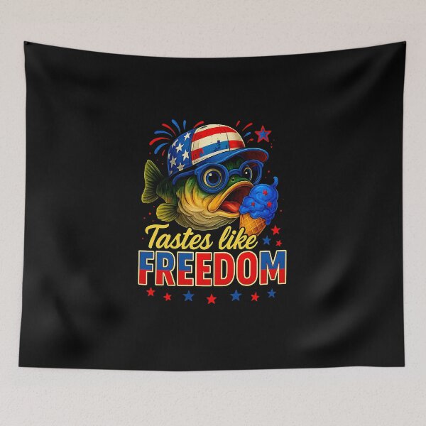 Item preview, USA Bass Fishing Tastes Like Freedom 4th of July America designed and sold by MOHITSALVI.