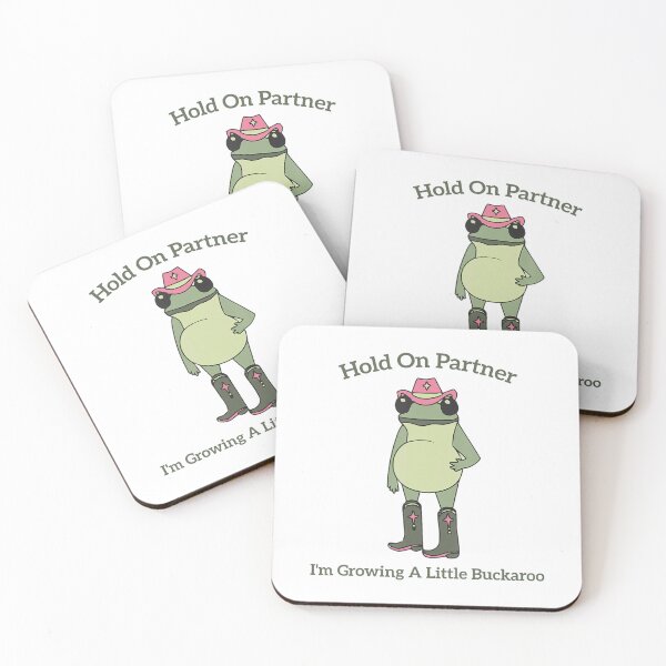 Item preview, Hold On Partner I'm Growing A Little Buckaroo Cowboy Frog designed and sold by SpeedyPrints.