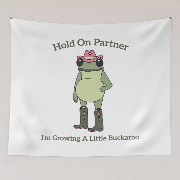 Item preview, Hold On Partner I'm Growing A Little Buckaroo Cowboy Frog designed and sold by SpeedyPrints.