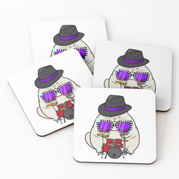 Item preview, Rock and roll Fat cat playing drums designed and sold by Pet Station.