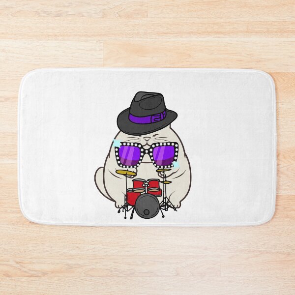 Item preview, Rock and roll Fat cat playing drums designed and sold by Pet Station.
