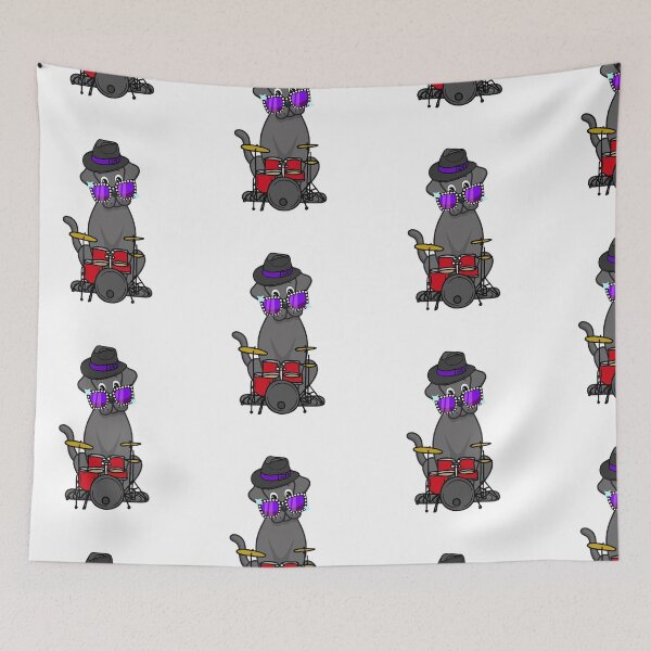 Item preview, Rock and roll Big Dog playing drums designed and sold by Pet Station.