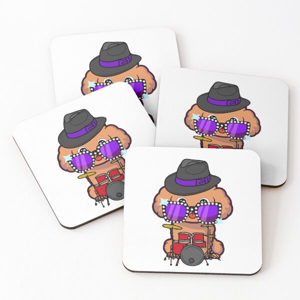 Item preview, Rock and roll Brown Dog playing drums designed and sold by Pet Station.