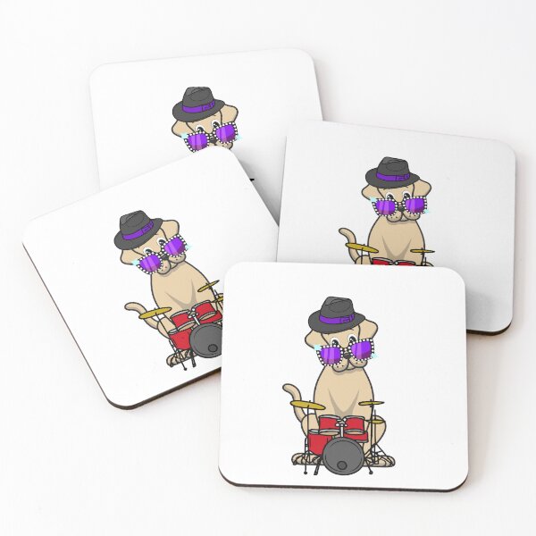 Item preview, Rock and roll Big Dog playing drums designed and sold by Pet Station.