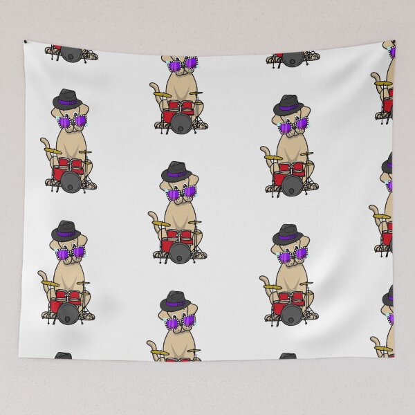 Item preview, Rock and roll Big Dog playing drums designed and sold by Pet Station.