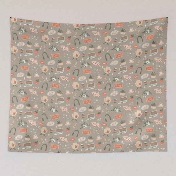 Item preview, Cute neutral podcast pattern  designed and sold by katerosestudios.