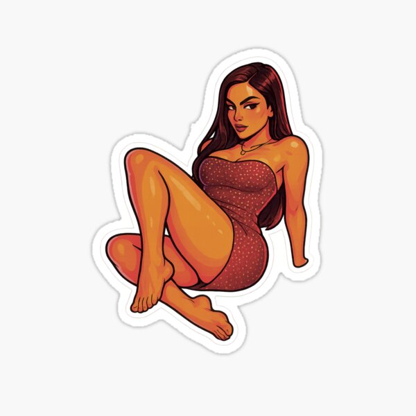 Item preview, “Sultry Brunette in Sparkling Mini Dress“ designed and sold by LessVanilla.
