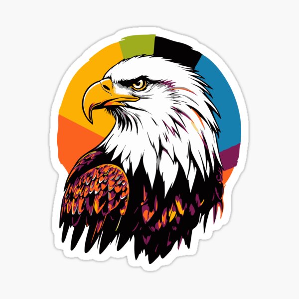Item preview, Colorful bald eagle designed and sold by Grypis.