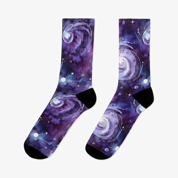 Item preview, Abstract Galaxy Swirl – Watercolor Cosmic Art in Purple & Blue designed and sold by johndesignwaves.