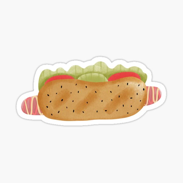 Item preview, Niedliche Hot Dog Illustration - Lustiges Cartoon-Food-Design designed and sold by inelistudio.