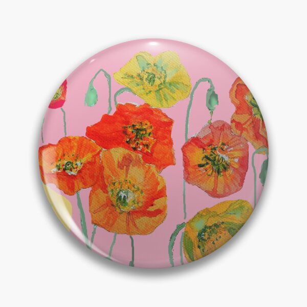 Item preview, Red Orange Yellow Poppies Art Watercolor designed and sold by Sarah  Rajkotwala.