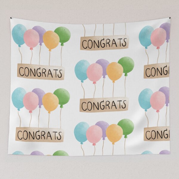Item preview, Congrats Balloons - Cute Celebration Illustration designed and sold by inelistudio.