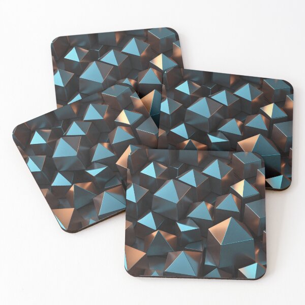 Item preview, Futuristic 3D Cubes & Pyramids – Metallic Minimalist Design designed and sold by johndesignwaves.