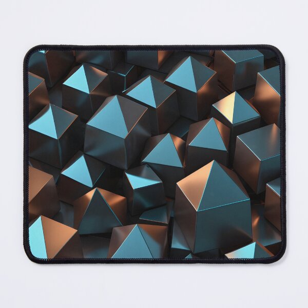 Item preview, Futuristic 3D Cubes & Pyramids – Metallic Minimalist Design designed and sold by johndesignwaves.