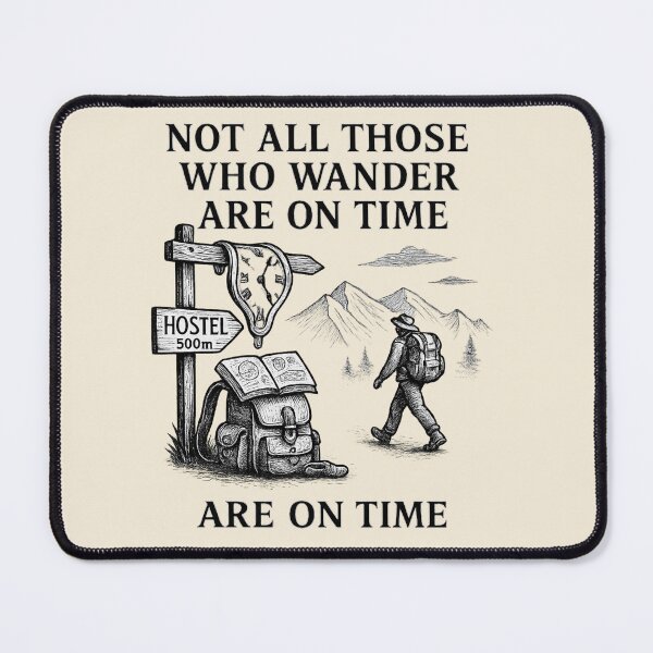 Item preview, Not All Those Who Wander Are On Time – Surreal Backpacking Illustration designed and sold by denis90ch.