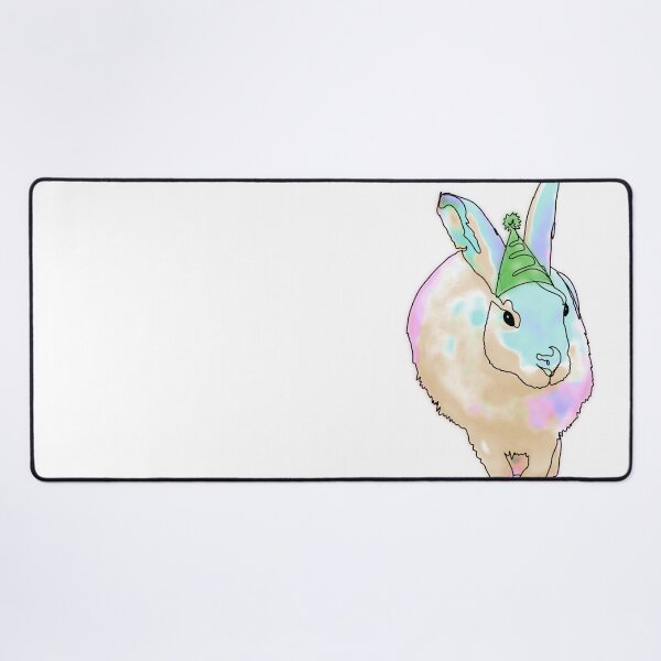 Item preview, Rainbow Bunny in a Green Party Hat – animalsinhats designed and sold by Ashley’sAnimalz.
