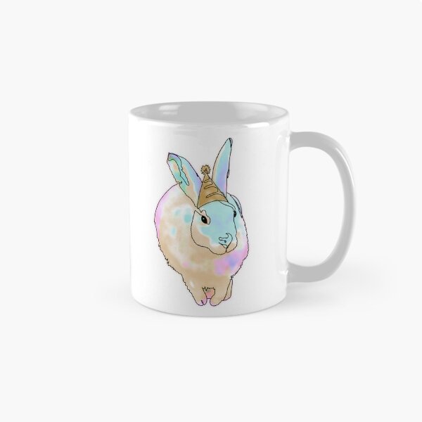Item preview, Rainbow Bunny in a Yellow Party Hat – animalsinhats designed and sold by Ashley’sAnimalz.