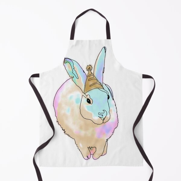 Item preview, Rainbow Bunny in a Yellow Party Hat – animalsinhats designed and sold by Ashley’sAnimalz.