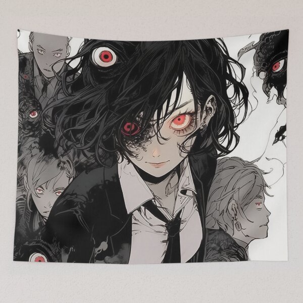 Item preview, Eerie Black and Red Anime Girl designed and sold by bubblegoth.