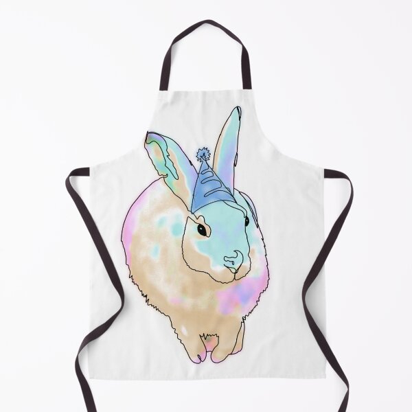 Item preview, Rainbow Bunny in a Blue Party Hat – animalsinhats designed and sold by Ashley’sAnimalz.