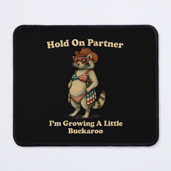Item preview, Hold On Partner I'm Growing A Little Buckaroo Cowboy Raccoon designed and sold by Filek-mable.