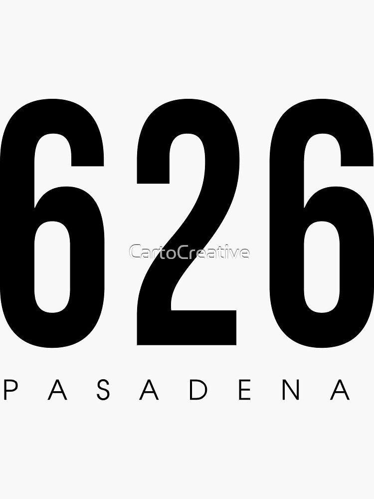 pasadena-ca-626-area-code-design-sticker-by-cartocreative-redbubble