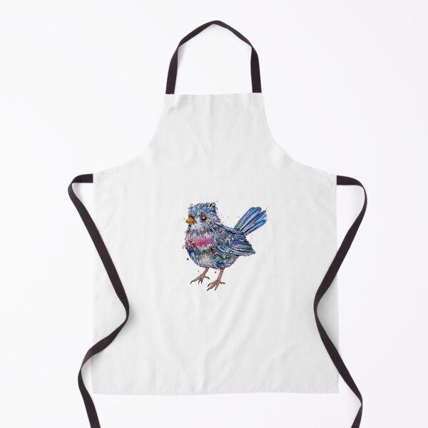Item preview, Little Blue Bird in Watercolor and Ink designed and sold by Pintarrajearte.