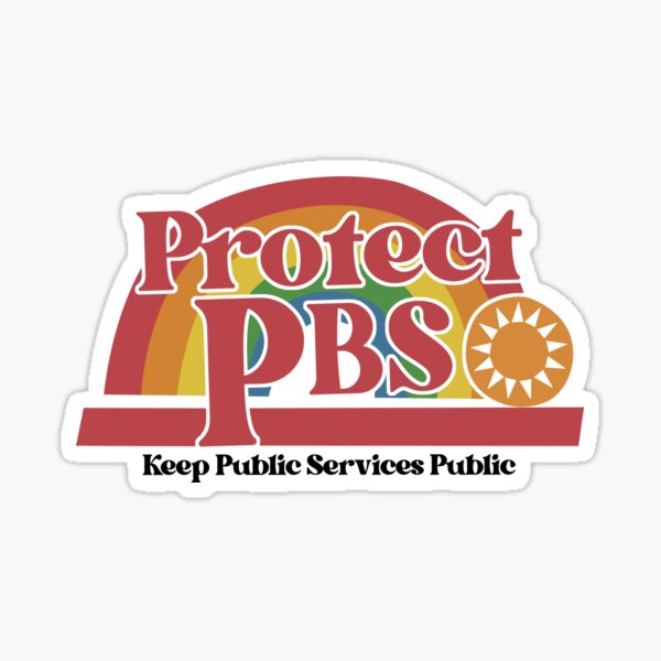Item preview, Protect PBS Retro Rainbow Public Service designed and sold by Cute-Collection.