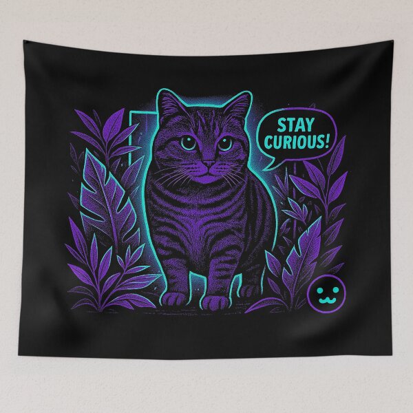 Item preview, OIIA Cat's Neon Curiosity designed and sold by zzz888.