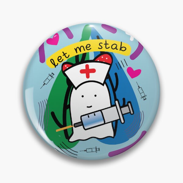 Item preview, Little ghost nurse saying let me stab you designed and sold by fluffyfamcraft.