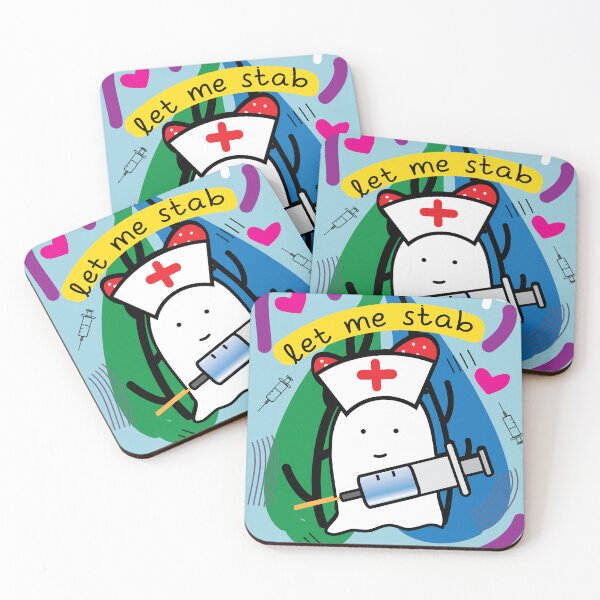 Item preview, Little ghost nurse saying let me stab you designed and sold by fluffyfamcraft.
